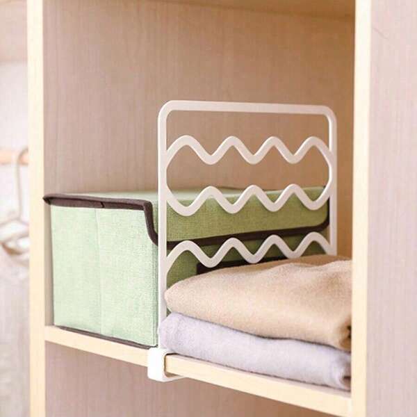 1pc/6pcs - Wardrobe Layered Partition Wardrobe Storage Partition Clothes Storage Cabinet Baffle Storage Rack Layered Rack