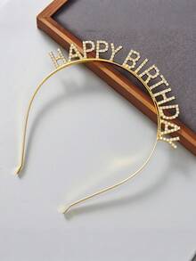 1pc Birthday Party Headband For Girls, Crown-Shaped Festive Atmosphere Birthday Decor Hair Accessory, Suitable For Scene Decoration And Photo Taking - One Size Fits All - View 5