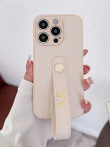 Personalized Customized Name Initials Letters Faux Leather Wristband Phone Case Compatible With IPhone 16 15 14 13 12 11 Pro Max Shockproof Back Case Gifts - Multicolor - View 37