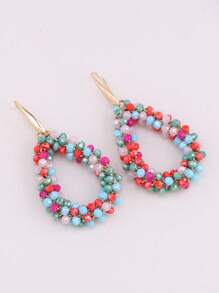 sehuoran Handcrafted Bohemian Beaded Water Drip Drop & Dangle Earrings For Women, Stainless Steel Ear Needle, Fashionable Boho Western Style Jewelry For Party And Banquet, Christmas Gift Idea, Versatile For All Seasons