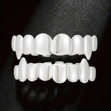 THATBOY 2pcs/Set Hip Hop Rapper Fashion Jewelry For Vampire Grillz 18K Golden Silvery Color Plated Braces Vampire Wolf Teeth Grills - Multicolor - View 15
