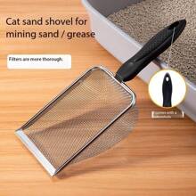 Cat Litter Shovel Fine Hole Stainless Steel Small Hole Cat Poop Shovel Artifact Bentonite Cat Ore Shovel Shovel Cat Poop Artifact