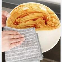 6pcs/Set Dish Washing Cloths, Thickened Non-Stick Oil Rags, Waterproof Odor-Free Dish Towels With Bamboo Charcoal, Lint-Free Cleaning Rags For Kitchen & Bathroom