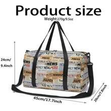 Wykwintna torba podróżna w stylu gazetowym/sportowym, torba do jogi, torba fitness do podróży, do noszenia codziennych potrzeb, fitness, śnieg, piknik, torba sportowa do szkoły, akcesoria szkolne, przybory szkolne
