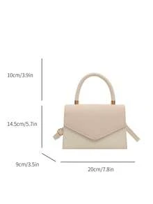 Women's Multicolor Chain Decor Fashionable Handbag, Essential For Business Trip, Travel, Office, Photography - White - View 5