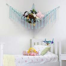 Rede para armazenamento de bichos de pelúcia ou canto de rede - Rede grande para brinquedos de pelúcia, decoração de quarto - Suporte organizador para bichos de pelúcia fofos - Rede para armazenamento de bonecas, decoração de parede para quarto, rede grande de canto de malha, suporte de armazenamento suspenso, sala de estar familiar, decoração de quarto, decoração de presente fofa e interessante