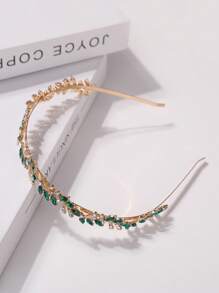 1pc Women Casual Versatile Cute Fashionable Water Drop Rhinestone Decorated Hairband