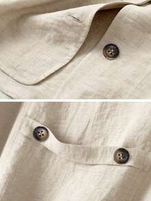 Women Spring Summer Casual Resort Linen Blazer, Vest And Pants Set