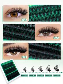 300片装DIY睫毛嫁接100D套装 - 包含假睫毛、胶水、卸妆液、镊子和刷子，专业人士和新手均可轻松上手，居家使用方便，睫毛入门套装：包含假睫毛和胶水的全套产品 - 黑色 - 查看 5