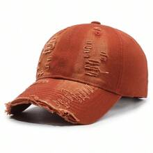 1pc Distressed Casual Denim Baseball Cap, Lightweight Adjustable Trucker Hat, Sun Protection, Woven Craft, Hand Wash/Dry Clean