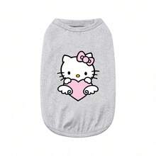 Sanrio 1pc Pet Vest Spring/Summer New Item, Cat Print, Dog Cat Clothes,  Pet Clothing - Grey - View 1