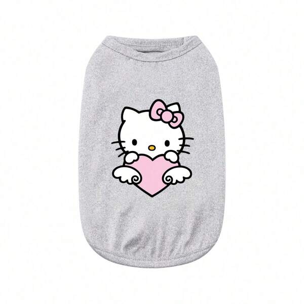 Sanrio 1pc Pet Vest Spring/Summer New Item, Cat Print, Dog Cat Clothes, Sanrio Pet Clothing