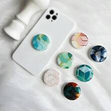 1 pieza Soporte y agarre para teléfono, Soporte para teléfono celular de resina transparente y lindo, textura de renderizado de mármol, accesorio para teléfono celular hecho a mano expandible y plegable, compatible con iPhone y teléfonos Android, regalo para cumpleaños, familia y amigos, agarre de teléfono deslizante, accesorios para teléfono
