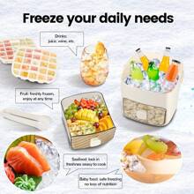 Ice Cube Tray With Lid And Bin, Ice Trays For Freezer, Flexible Ice Cube Trays,2 Packs For Freezer, 48 Pcs Ice Cube Mold With Ice Scoop For Whiskey, Cocktail, Coffee And DIY