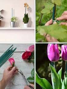 20-50pcs Waterproof Green Plant Support Poles, Indoor And Outdoor Tomato Plant Support Rods, Weather Resistant, Durable Use