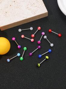12 Color Mixed Candy Color, Silky Smooth Texture With Reflective Pattern And Tongue Nail For Women,Stainless Steel Anti Allergic Material, Party, Vacation, Hip-Hop, Gift,Corresponding To Red Customers