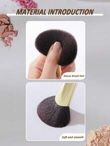 1pc Professional High Gloss Fan-Shaped Makeup Brush, Face Highlighter Brush, Premium Synthetic Fiber Soft Powder Brush, Suitable For Face Contouring, Foundation, Concealer, Blush, Bronzer, Powder And More - White - View 3