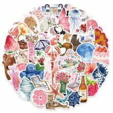 50pcs Watercolor Doodle Sticker Pack, Personalized Sticker For Scrapbooking, Skateboard, Helmet, Water Bottle, Guitar, Phone Case, Notebook, Computer, Gift,School Supplies,Back To School