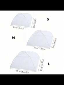 1pc Lace Mesh Food Cover, Dustproof Pop Up Umbrella Food Tent, Decorative Reusable Collapsible Food Covers For Table, Food Nets, Kitchen Tools - White - View 3