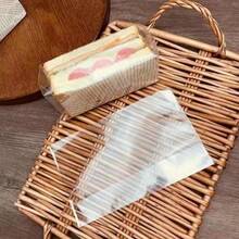 1 Pack Transparent Sandwich Plastic Bags, Handmade Sandwich Packaging Bags, Cake Party Snack Bags