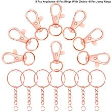 24/45pcs Rotating Spring Hooks Set, Detachable Keychain With Chain And Jump Ring, Bulk, Suitable For Keychains, Lanyards, DIY Crafts, Durable Material, Suitable For Home Use