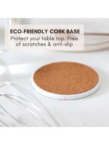 6pcs Terrazzo Absorbent Coasters With Metal Holders, Ceramic Drink Coasters For Coffee Table Decor, Absorbent Stone Beverage Coasters