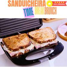 SANDUICHEIRA E GRILL BREAK BRUNCH, GRELHAS DUPLAS ONDULADAS ANTIADERENTES DE 800W DE POTÊNCIA 127V. - Entrada do Brasil (220V) - Visão 9