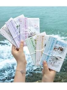 paquete de 20 hojas de papel vintage de paisaje acuarela de ciudad turística para scrapbooking y suministros de diario, papel decorativo artesanal para diarios de chatarra con 10 diseños de patrones
