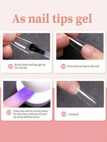 15ml Super Strong Nail Glue For Acrylic Nails,Nail Tips, Press On Nails,Fake Nails, Salon Quality Brush On Nail Glue Easy Application Durable & Long-Lasting False Nail Glue - Clear - View 7