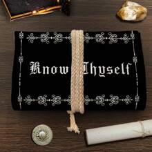 1pc Sun & Moon Tarot Storage Bag With Divination Tools - Black Polyester Fiber Gift Pouch, Suitable For Witchcraft, Astrology Items, And Holiday Parties