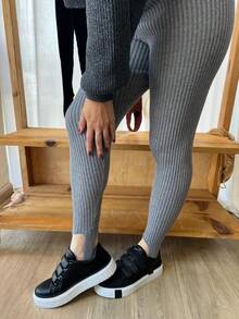 Turim Ribbed Foot Pants - ラセットオレンジ - チェックする 3