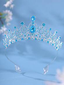 1件优雅女士银色水晶皇冠发箍，公主风皇冠带梳子，适合新娘、婚礼、舞会、生日派对等场合 - 彩色 - 查看 5
