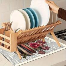 1pc Coffee Machine And Kitchenware Drying Mat - Diatomite Printed Drainage Mat, New Absorbent Kitchen Counter Drying Pad, Kitchenware Drying Pad - Dish Drying Mat, Soft Diatomite Non-Slip Quick Dry Mat, Applicable For Kitchen Counter, Suitable For Coffee Makers And Espresso Machines