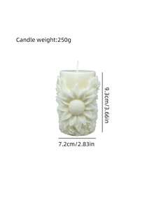 1 件精美向日葵柱形蜡烛 - 独特的向日葵造型，白色法国兰花香味，独特的花朵设计和复杂的纹理设计，代表希望，理想的香薰蜡烛 | 家居装饰 | DIY 装饰 | 生日装饰 - 白色(法國香草) - 查看 6