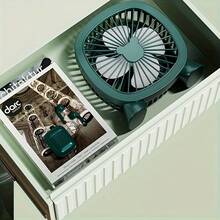 1pc Desktop Small Fan, Desktop Fan. USB Charging In-Line Model, Small And Portable, 4 Fan Blades, Bass Does Not Disturb, Multi-Color Selection. Suitable For Home, Office, Bedroom, Dormitory, Travel, Camping. It Is A Must-Have For Cooling Down In Summer. - Multicolor - View 7