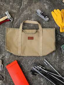 900D Oxford Cloth Outdoor Portable Storage Bag With Zipper, Large Capacity Hand Carry Bag With Ground Nail - Camel - View 4