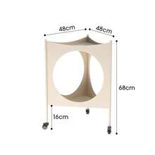 1 pièce de table d'appoint latérale de canapé de conception minimaliste premium avec un design à facettes multiples ajouré, un rangement pratique, des compartiments sur deux niveaux, des roulettes pivotantes verrouillables, léger et économe en espace, convient pour le rangement, la décoration, la table de chevet, la table à thé, l'échantillonnage d'hôtel, dans un style scandinave