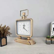 Vintage European Style Iron Painting Tabletop Clock, Home Decor For Living Room Bedroom, Hanging Wall Clock Or Desk Clock, Minimalist And Fashion Design, Silent Movement, Birthday/Graduation Gift Room Decor Digital Clock Alarm Clock Bedroom Decor Dormitory Decor Back To School