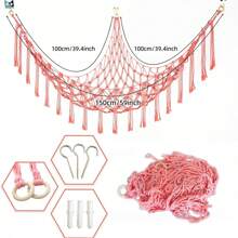 Rede para armazenamento de bichos de pelúcia ou canto de rede - Rede grande para brinquedos de pelúcia, decoração de quarto - Suporte organizador para bichos de pelúcia fofos - Rede para armazenamento de bonecas, decoração de parede para quarto, rede grande de canto de malha, suporte de armazenamento suspenso, sala de estar familiar, decoração de quarto, decoração de presente fofa e interessante