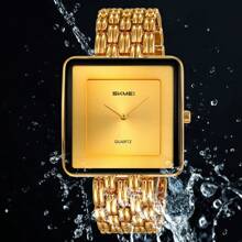 Skmei Reloj de pulsera para hombre SKMEI 2371 de acero inoxidable, resistente al agua, de estilo minimalista clásico, de gran