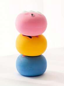 [Para perros de raza pequeña] 1/3 piezas de juguete sonoro para perros con diseño de ojos grandes y adorables, pelota de goma resistente para perros con chirrido para masticar, limpiar los dientes y entrenamiento interactivo, artículos para mascotas