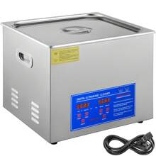 KFFKFF 15L Ultrasonic Cleaner With Digital Timer&Heater Professional Ultrasonic Cleaner 40kHz Advanced Ultrasonic Cleaner 110V For Wrench Screwdriver Repairing Tools Industrial Parts Mental Cleaning