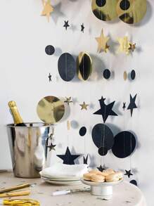 4pcs Circle Garland Party Decoration Hanging Dots Streamer Banner Backdrop Birthday/Wedding/Anniversary/Bachelorette/Sweet 16/Graduation/Boho Hanging Polka Dot Streamer For Bridal Shower Birthday Wedding Engagement Party Supplies
