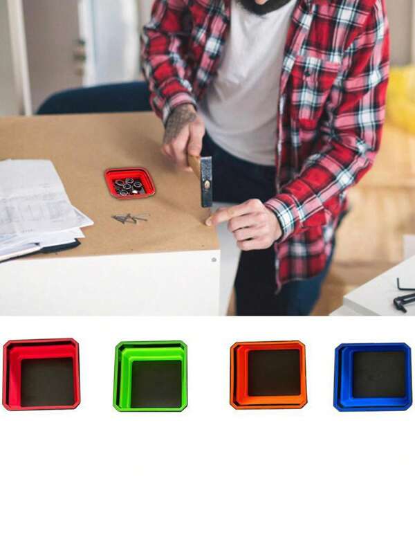 1 pièce Plateau magnétique, Bol magnétique, Support magnétique pliable pour vis, Rangement d'outils pour voiture