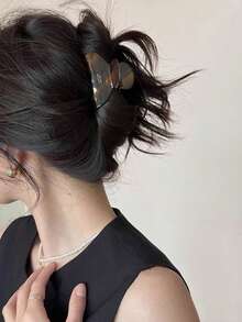 1pc Elegant Acetate Hair Claw Clip Medium Size Semicircle Geometric Hair Claw Simple Sweet Hair Clips Half Hair Women Hair Accessories, School Stuff, College Autumn Accessories Fall Winter For Vacation Outfits Woman - Multicolor - View 7