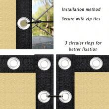 4/5/6/7/8ft Fence Privacy Screen, Heavy Duty Privacy Fence Screen, Outdoor Shade Cloth Mesh Barrier, Cable Zip Ties Included, Sand - 沙色 - 查看 6