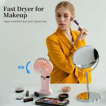 2PCS Handheld Fan, Combination Pack-Pink-Handheld Fan With 4000 MAh Battery Max 48 Hours Runtime,Pocket Fan Portable Battery Operated Or USB Powered Fan,5 Speeds,Mini USB Portable - B-2 chiếc - Xem 6