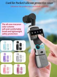 BRDRC Silicone Protective Case Set For OSMO POCKET 3 Camera, Including Body Sleeve, Lens Cover, Screen Shade, Tactile Skin-Friendly Material, Precise Molding, Anti-Scratch (Camera Not Included)
