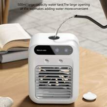 Climatiseur portable, rafraîchisseur d'air rechargeable, ventilateur de bureau rafraîchissant avec réservoir d'eau de 500 ml pour la maison, les voyages, le bureau, ventilateurs humidificateurs avec réservoirs d'eau, refroidisseurs