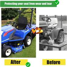 Heavy Duty Waterproof Tractor Seat Cover For Ride-On Lawn Mowers - Black Polyester, All-Season Protection, With Safety Strap, Durable And Suitable For Outdoor Use, Yard Maintenance | Stretchy Material, Tractor Accessory